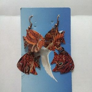NEW in package Fish  Statement Earrings handmade